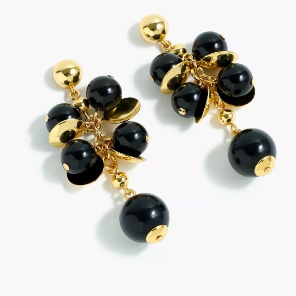 J.Crew Factory Gold and Black Dangling Earrings